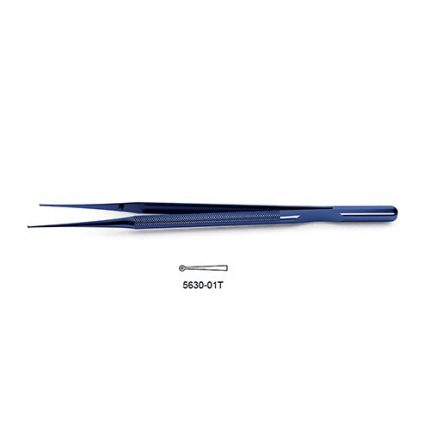 CV Elite - Titanium Dennis-Style Micro Ring Tip Forceps - 1.0 mm Ring Tip